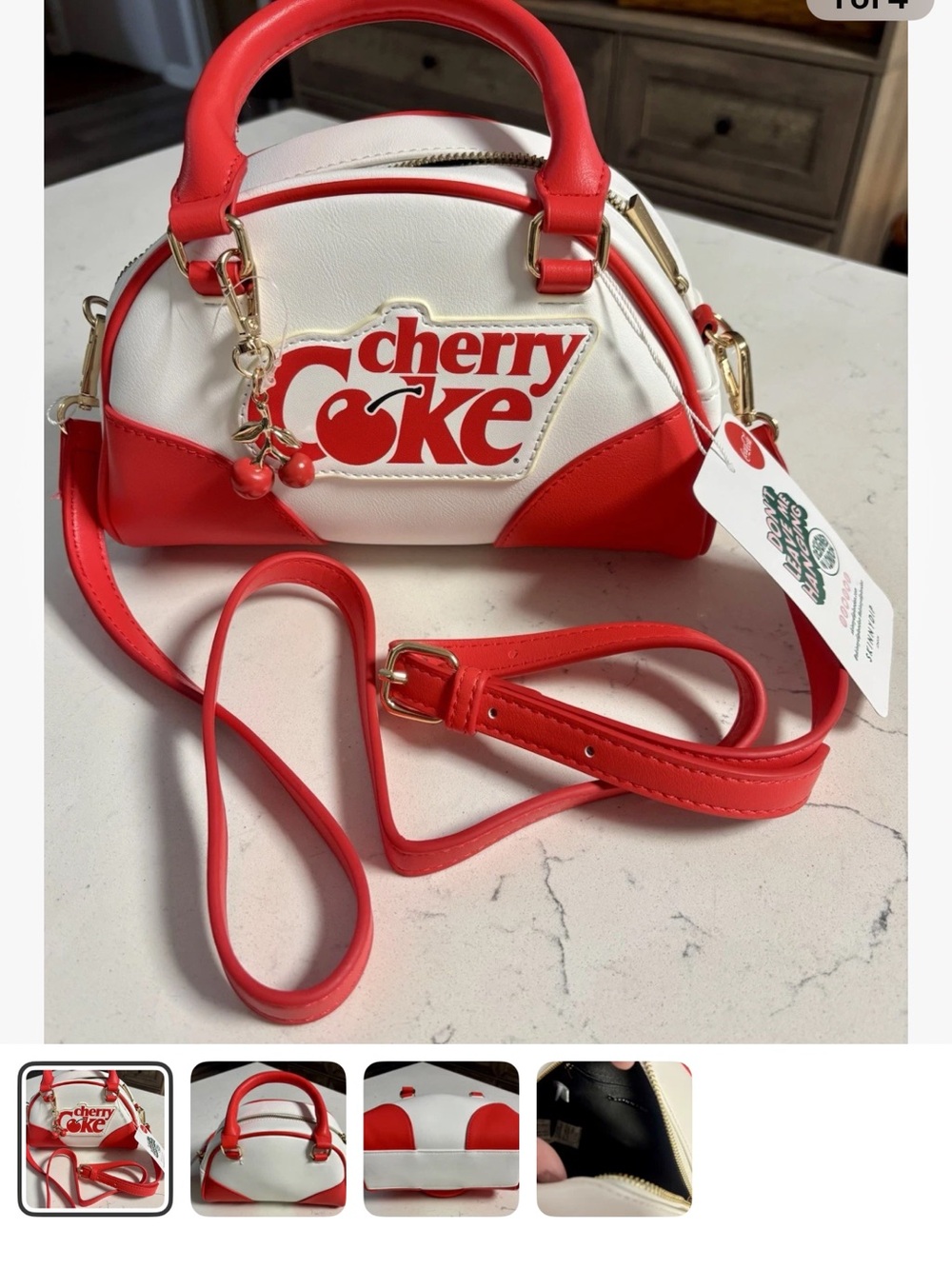 Cherry Coke Red & White Crossbody Bag
